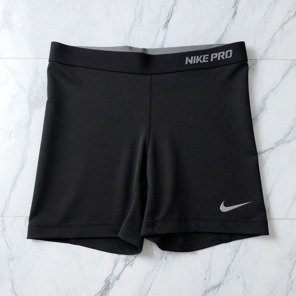 NIKE PRO Women's Black 5' COMPRESSION Yoga | Gym Shorts M Medium 458655-010
